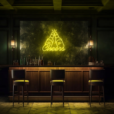 Cheers LED Neon Sign - 20 InchYellow