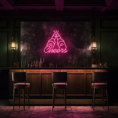 Cheers LED Neon Sign - 20 InchLight Pink