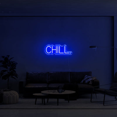 CHILL. LED Neon Sign - 20inch x 7inchBlue