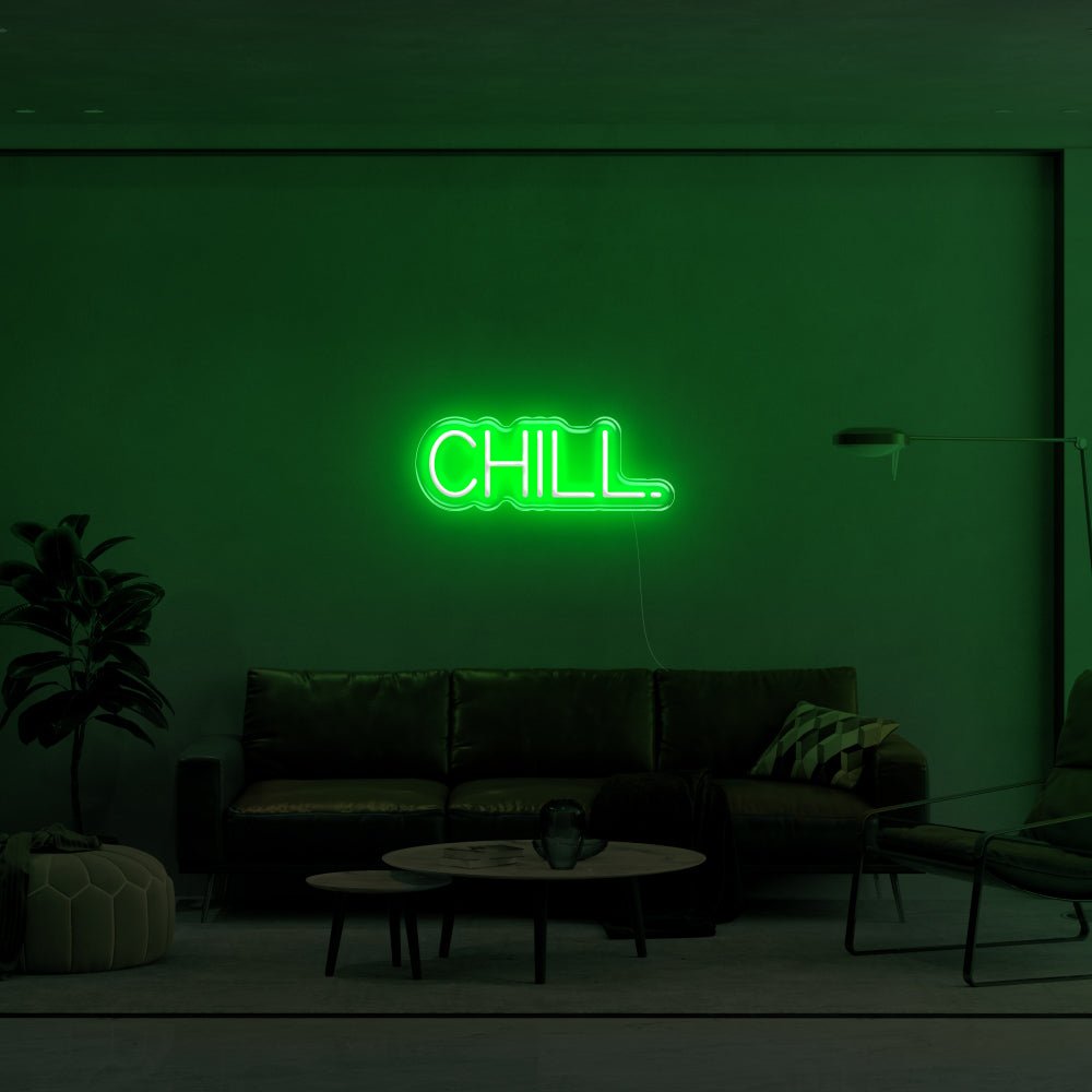 CHILL. LED Neon Sign - 20inch x 7inchDark Orange