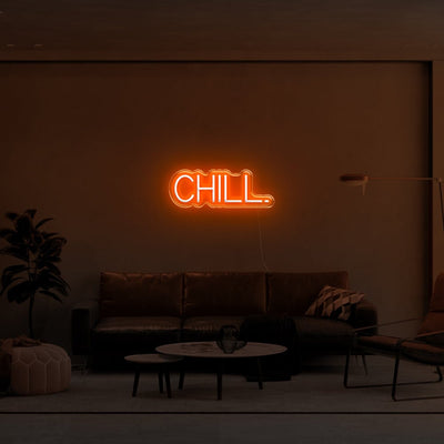 CHILL. LED Neon Sign - 20inch x 7inchDark Orange