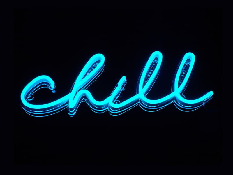 Chill Neon Sign - White