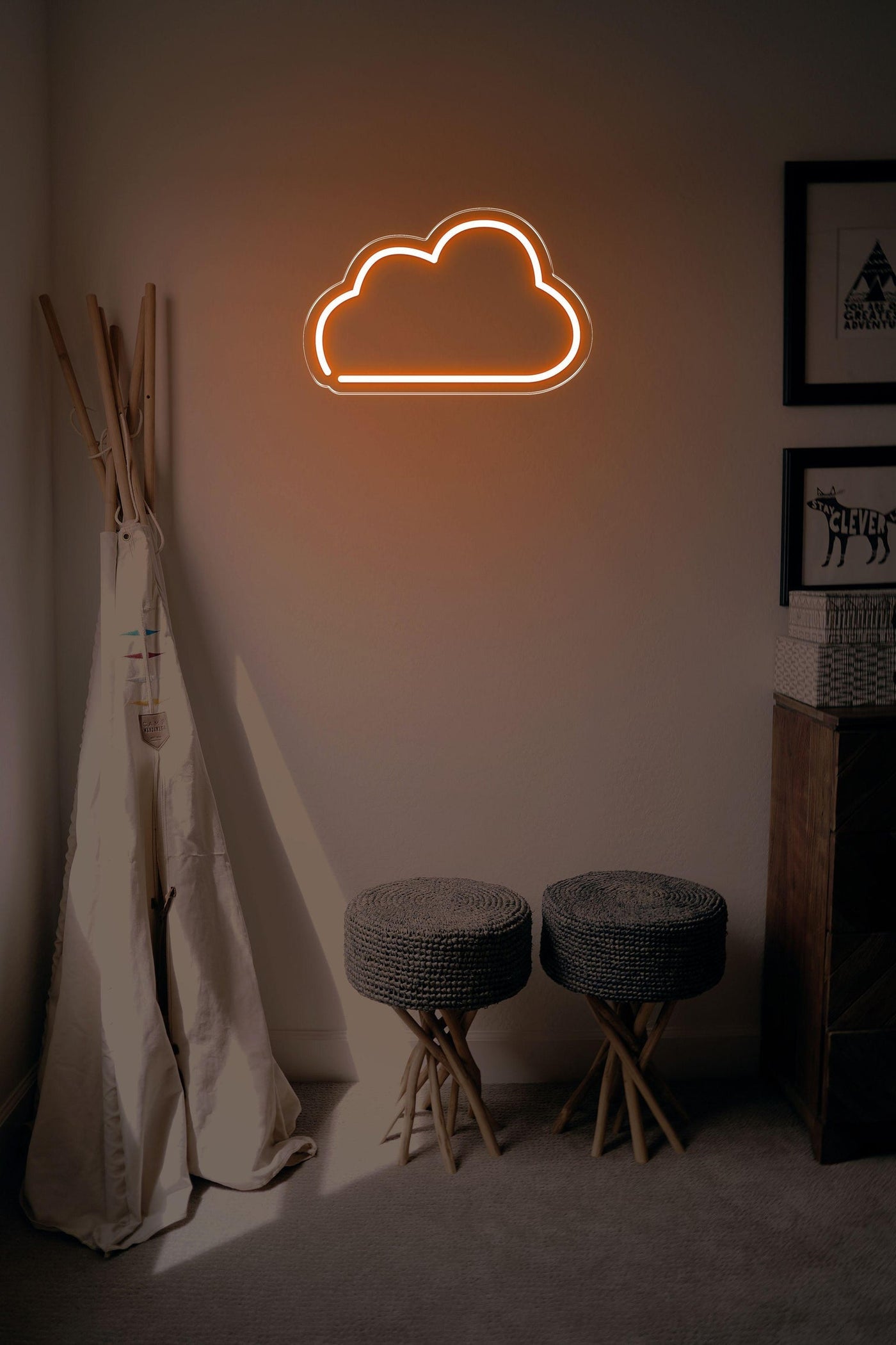 Cloud LED neon sign - 22inch x 14inchDark Orange