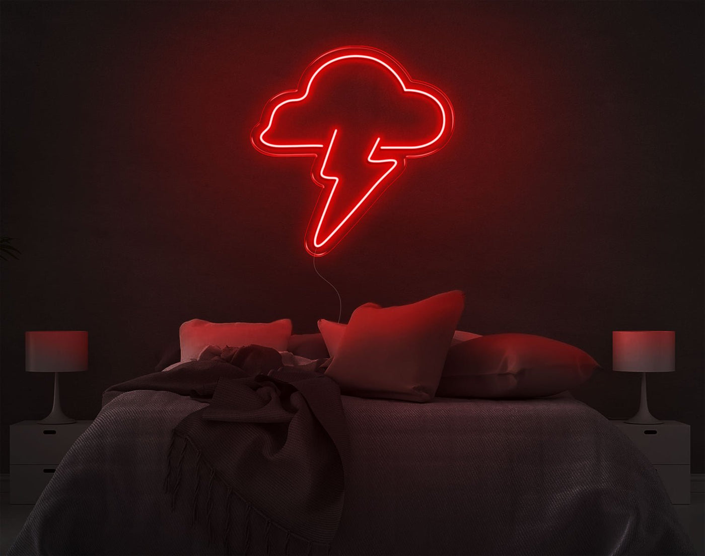 Cloud Lightning LED Neon Sign - 24inch x 24inchHot Pink