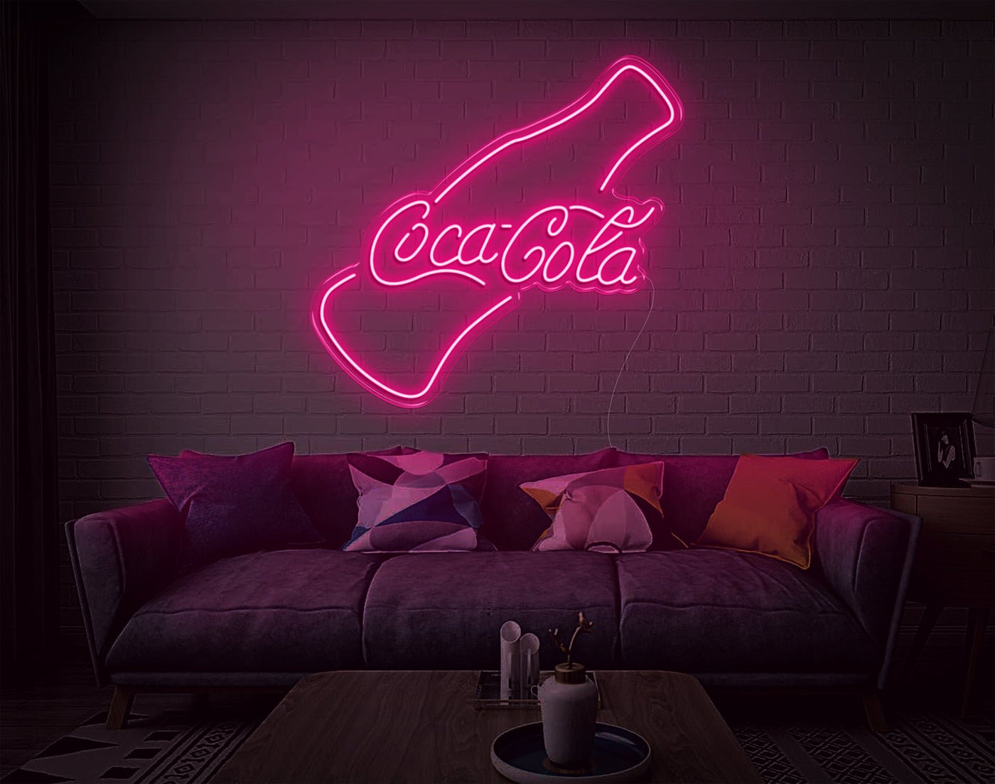 Coca-Cola V2 LED Neon Sign - 30inch x 32inchHot Pink