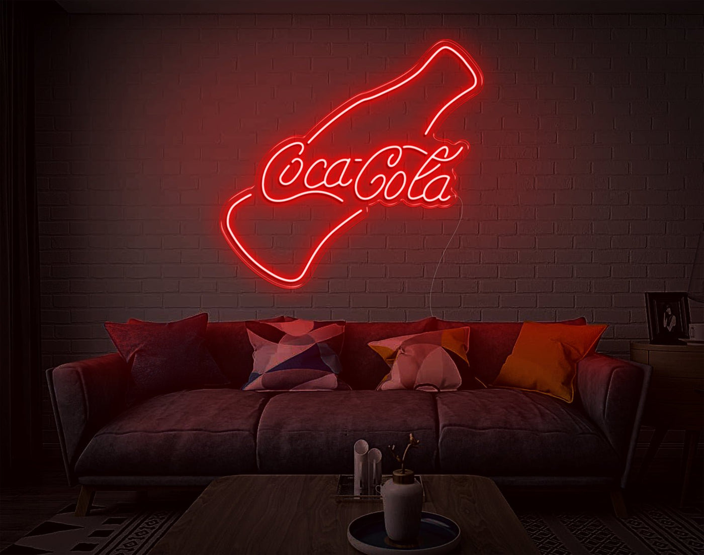 Coca-Cola V2 LED Neon Sign - 30inch x 32inchHot Pink