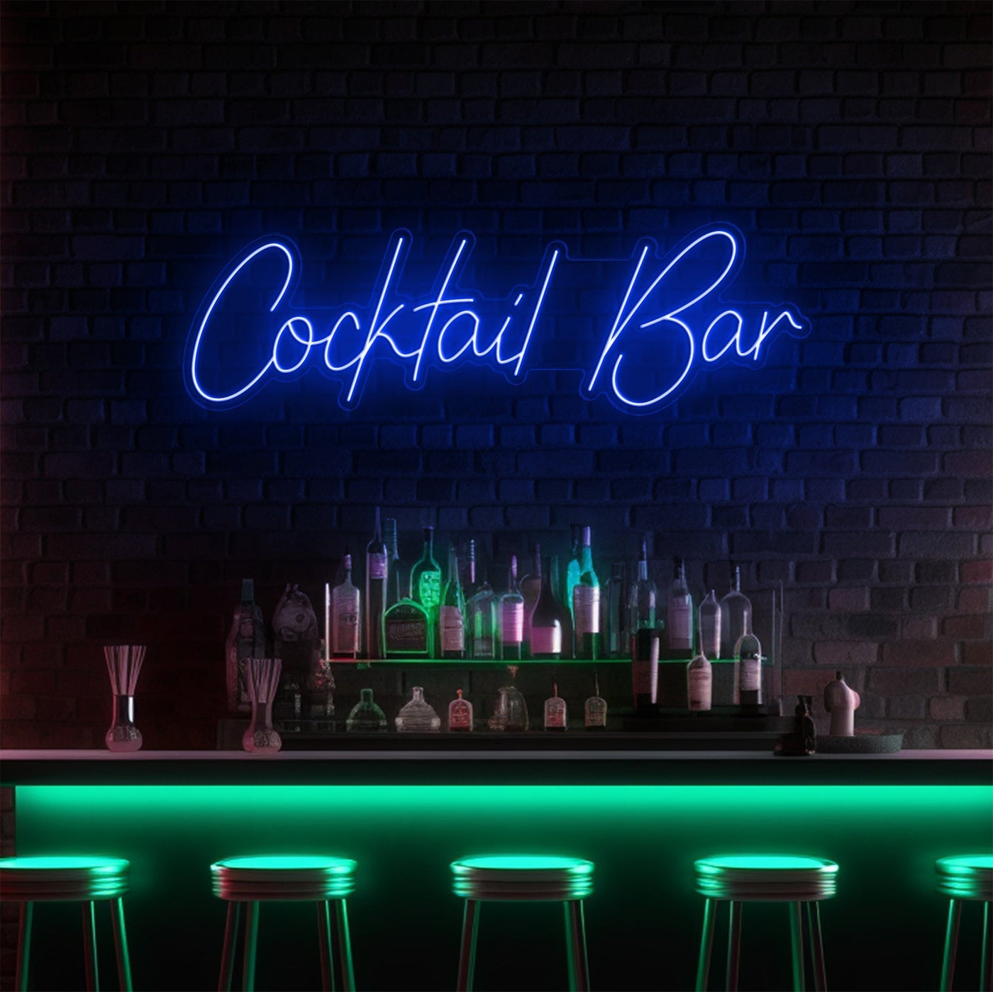 Cocktail Bar LED Neon Sign - 40 InchDark Blue