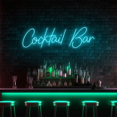 Cocktail Bar LED Neon Sign - 40 InchTurquoise