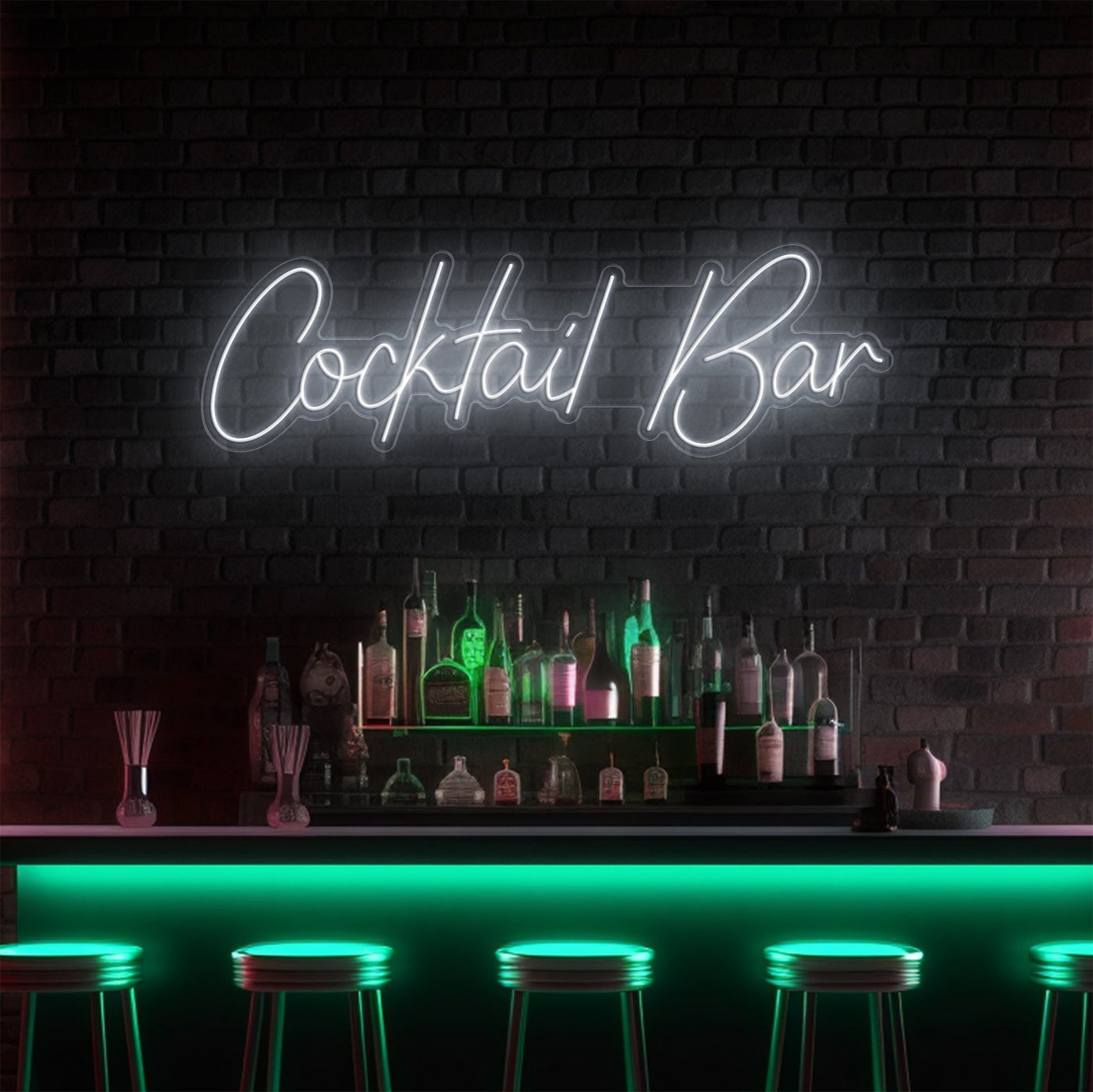 Cocktail Bar LED Neon Sign - 40 InchTurquoise