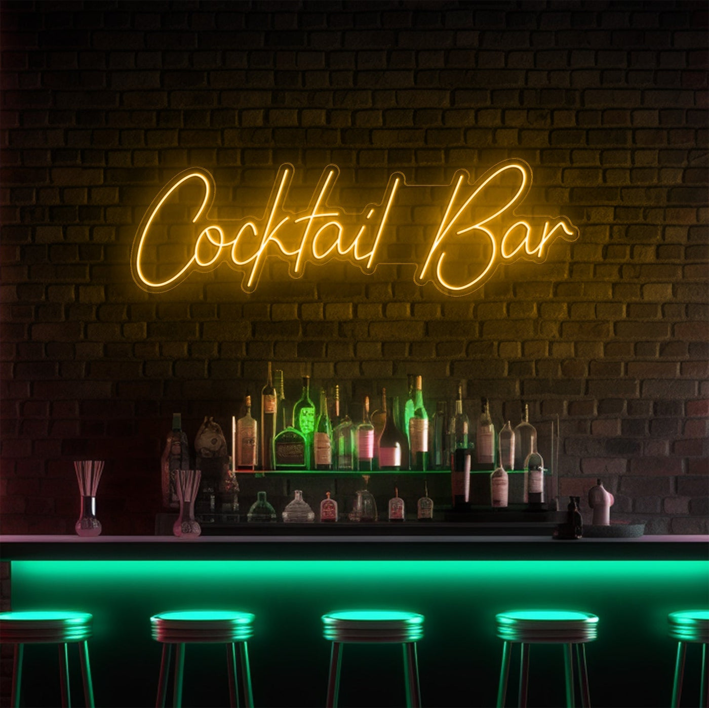 Cocktail Bar LED Neon Sign - 40 InchGolden Yellow