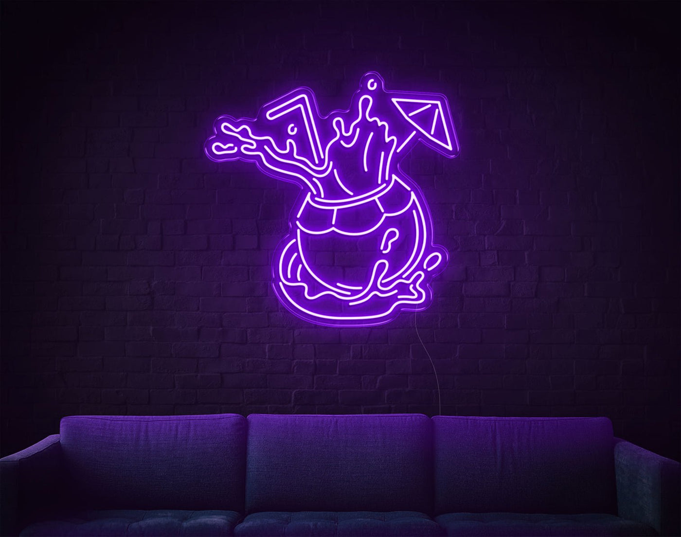 Coconut LED Neon Sign - 28inch x 28inchPurple