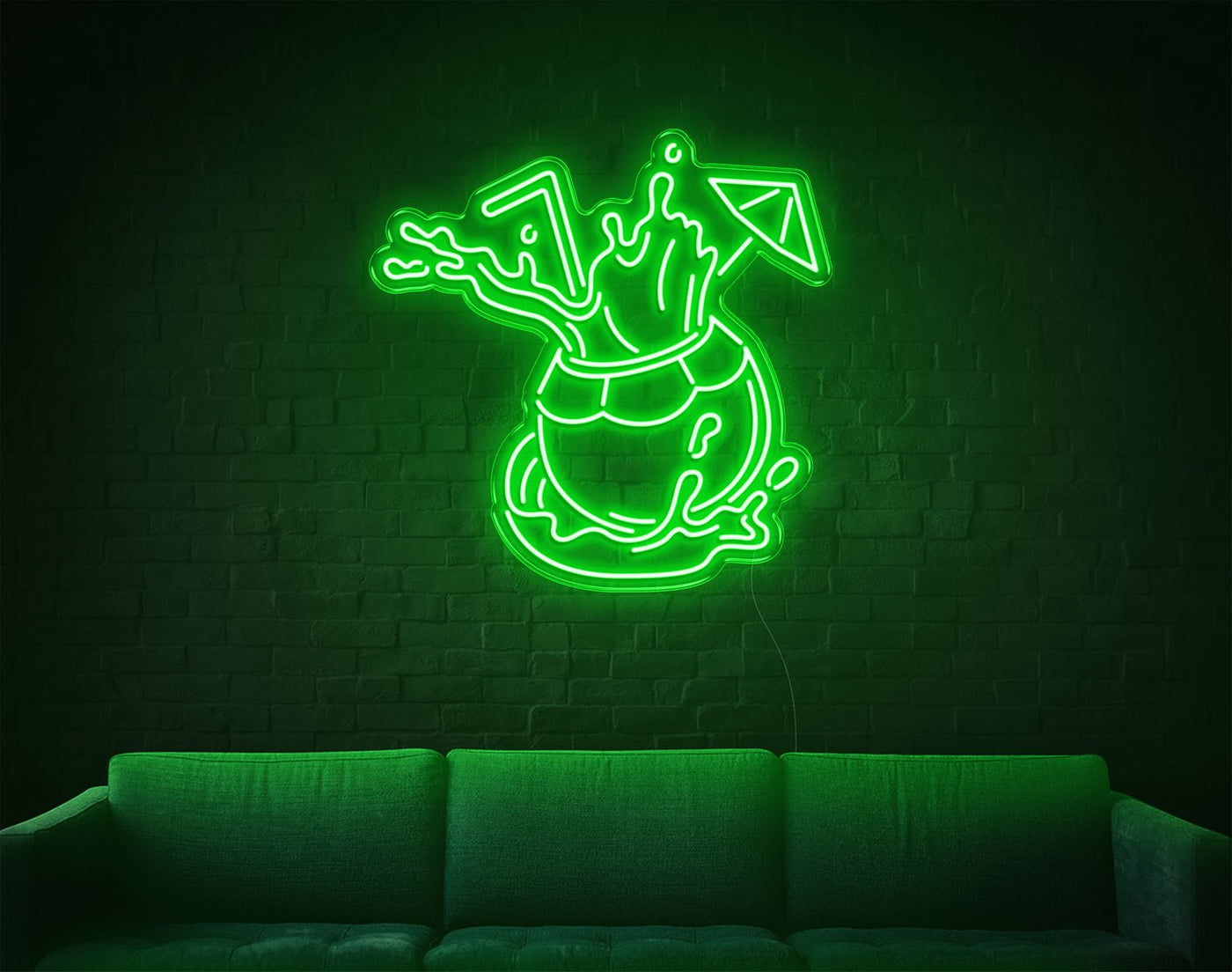 Coconut LED Neon Sign - 28inch x 28inchGreen