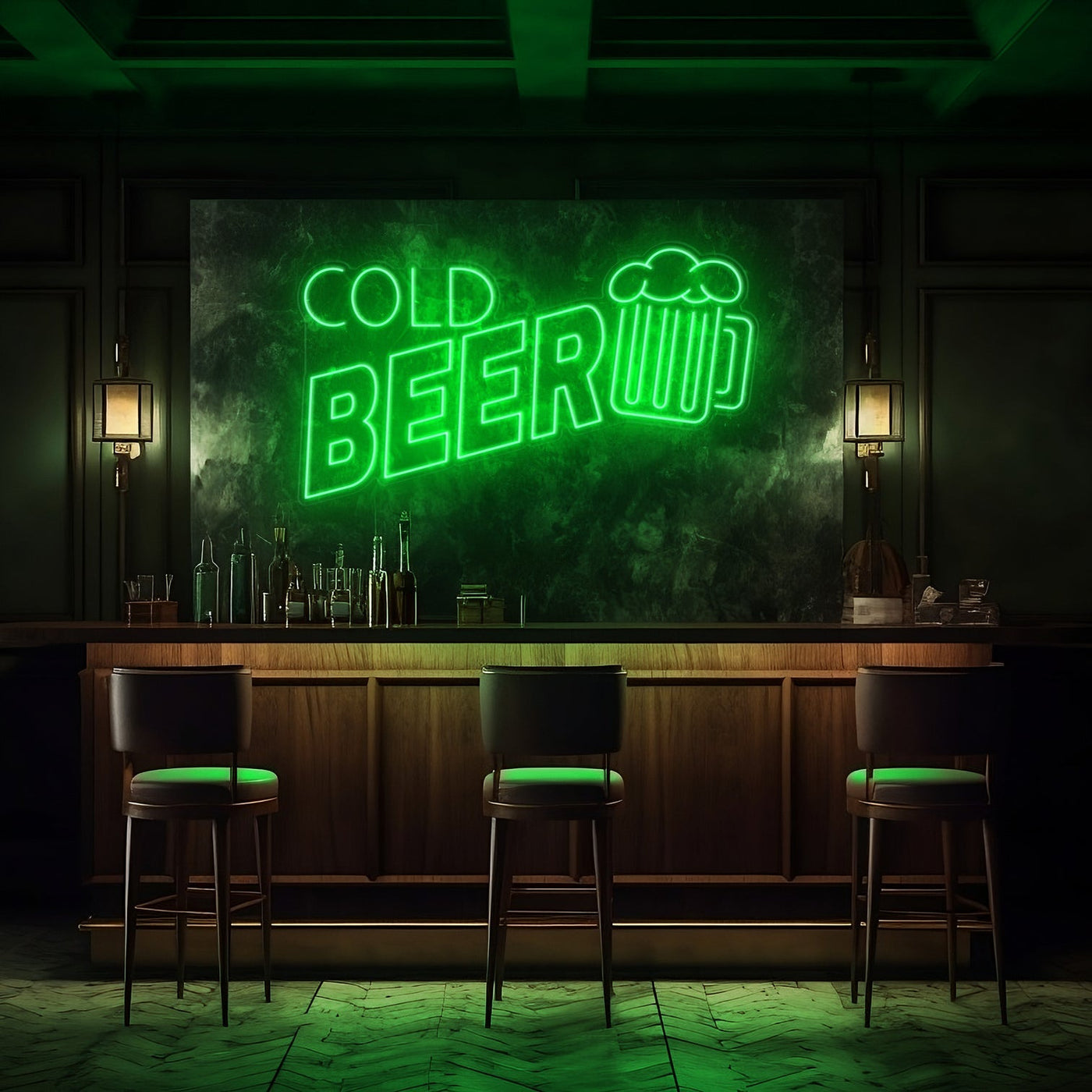 Cold Beer Bar LED Neon Sign - 30 InchGolden Yellow