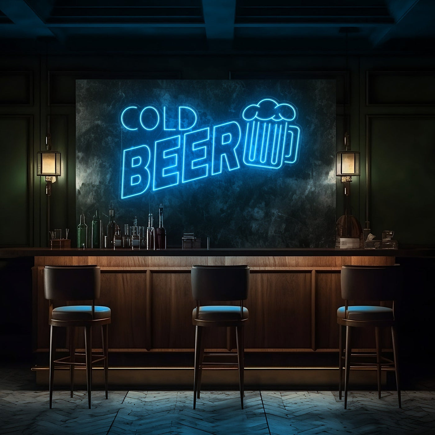 Cold Beer Bar LED Neon Sign - 30 InchGolden Yellow