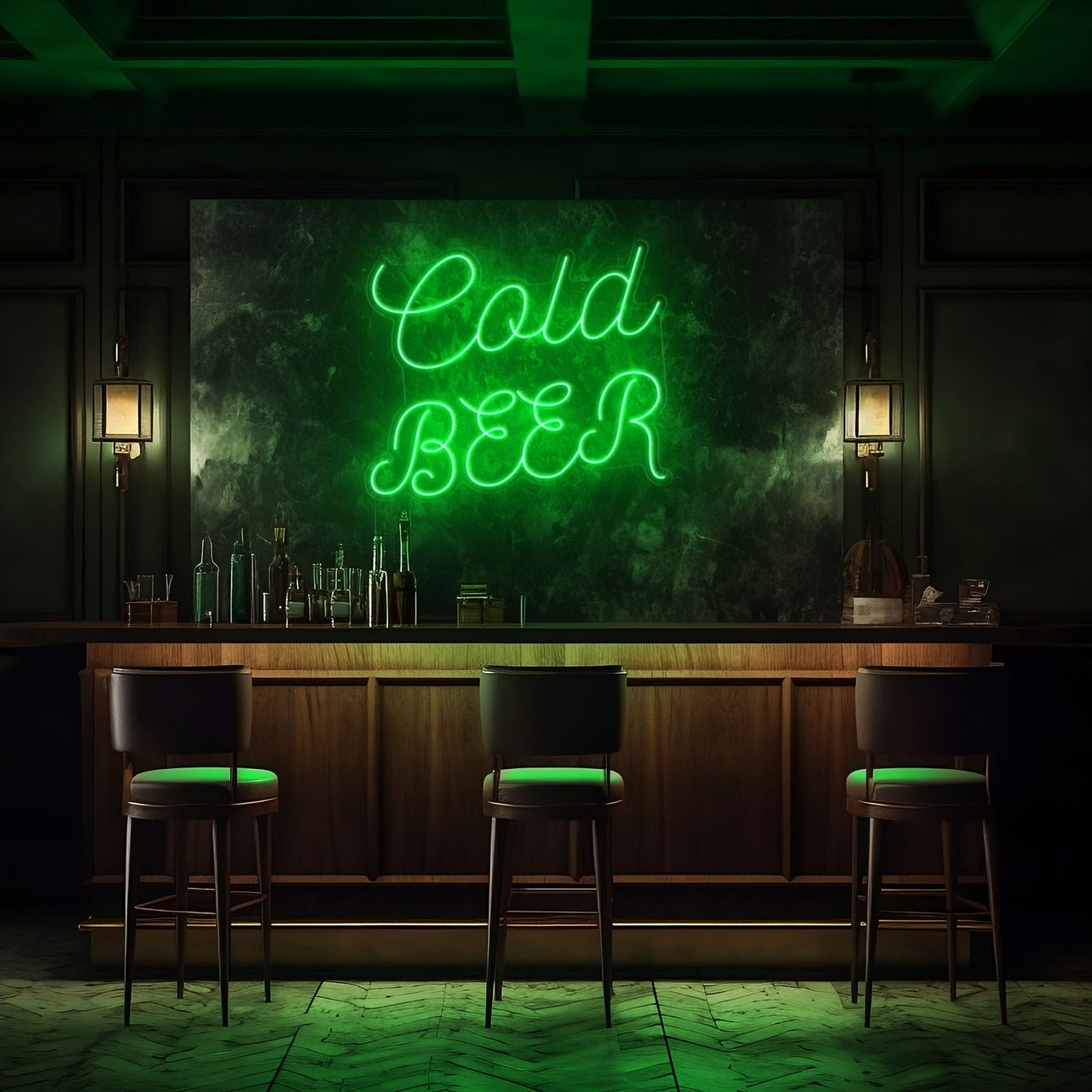 Cold Beer Cursive LED Neon Sign - 30 InchGolden Yellow