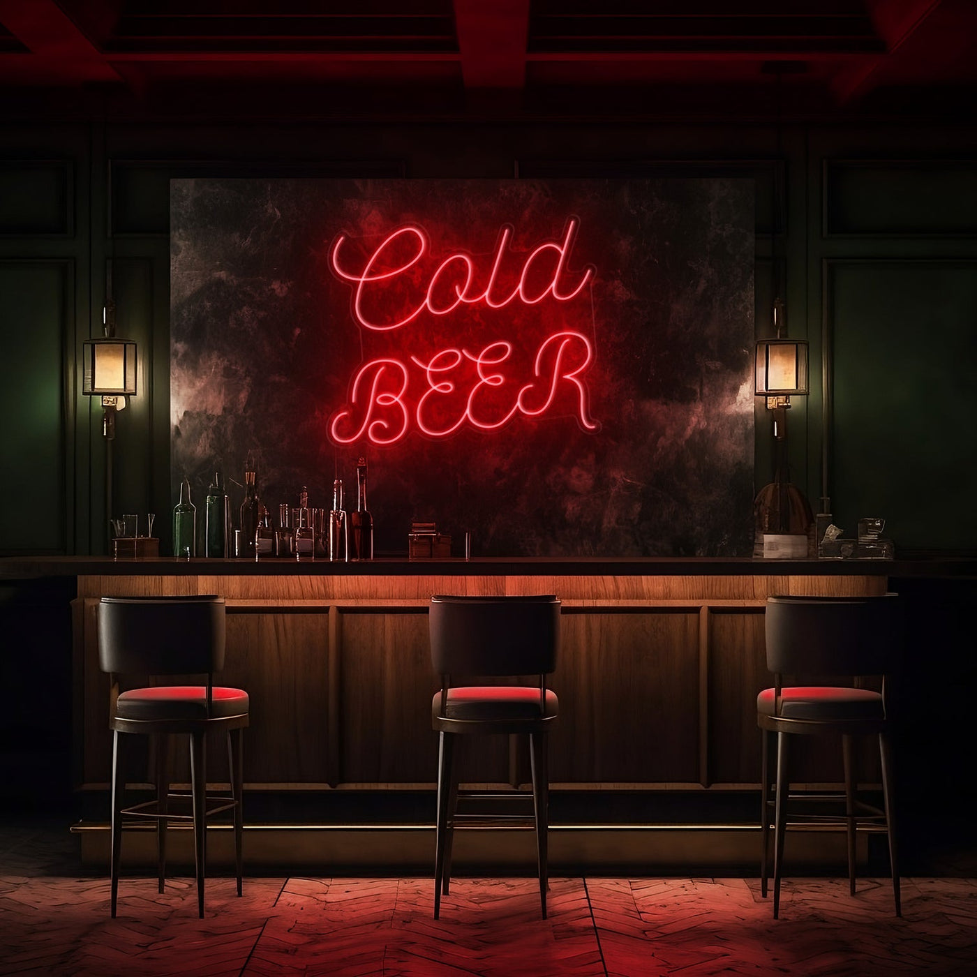 Cold Beer Cursive LED Neon Sign - 30 InchGolden Yellow