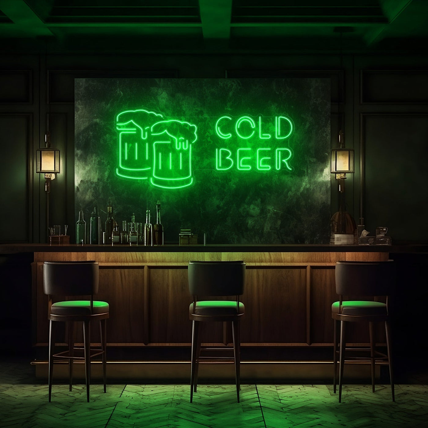 Cold Beer LED Neon Sign - 40 InchDark Blue