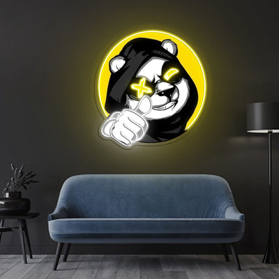 Cool Panda Neon Sign x Acrylic Artwork