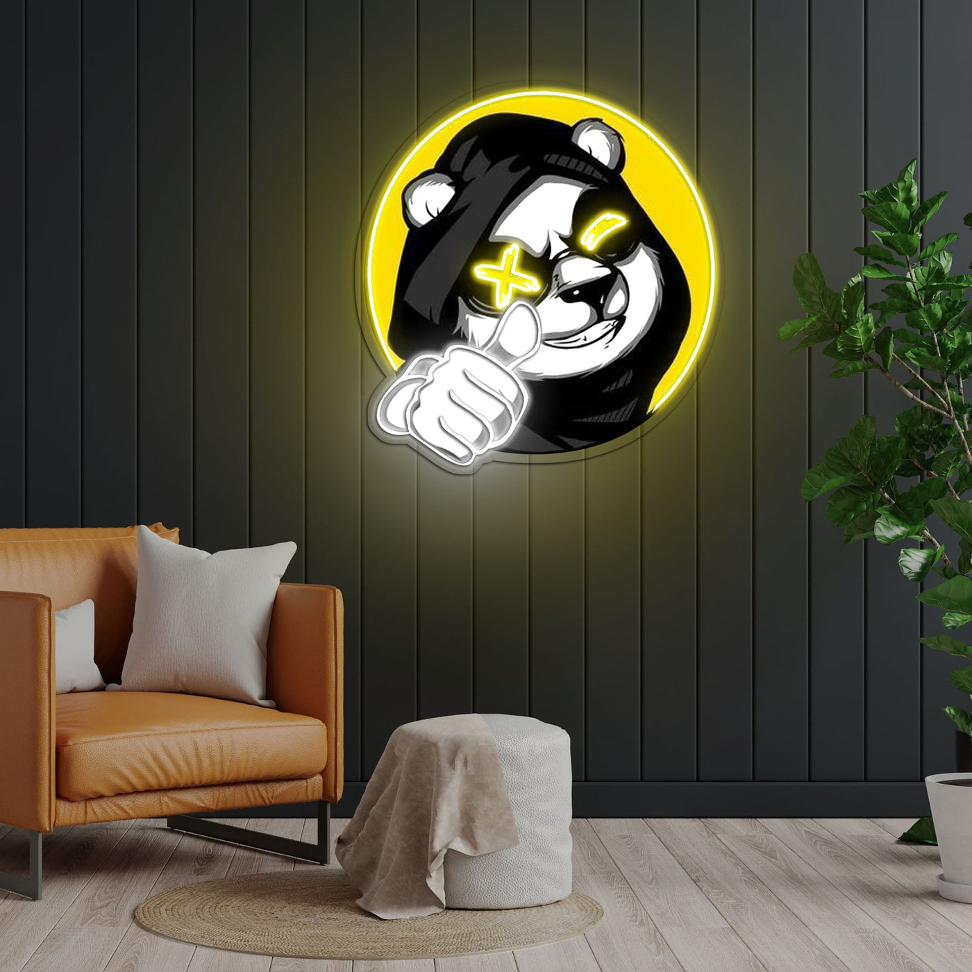 Cool Panda Neon Sign x Acrylic Artwork