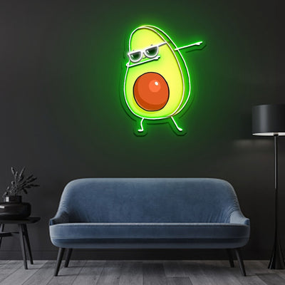 Dabbing Avocado Neon Sign x Acrylic Artwork