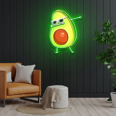 Dabbing Avocado Neon Sign x Acrylic Artwork