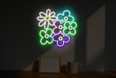 flower bouquet neon sign