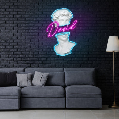 David Statue Neon Sign x Acrylic Artwork