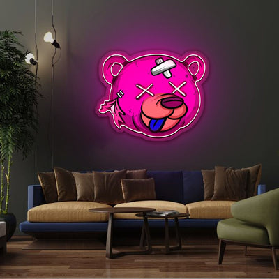 Dead Bear Cartoon Neon Sign x Acrylic Artwork