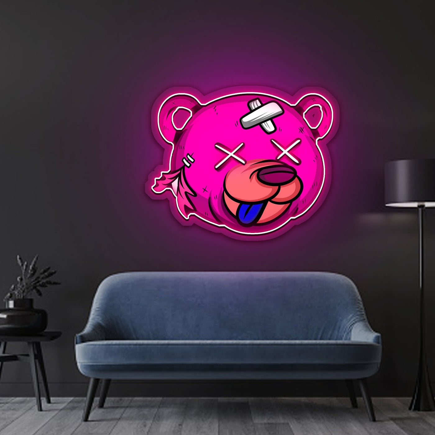 Dead Bear Cartoon Neon Sign x Acrylic Artwork