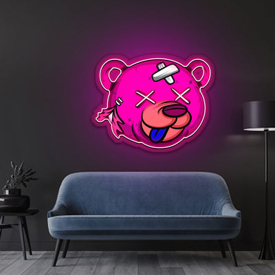 Dead Bear Cartoon Neon Sign x Acrylic Artwork