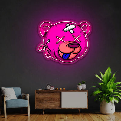 Dead Bear Cartoon Neon Sign x Acrylic Artwork