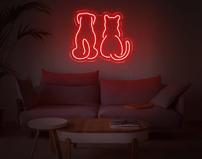 Dog And Cat V1 LED Neon Sign