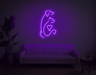 Dog And Cat V2 LED Neon Sign