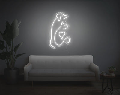 Dog And Cat V2 LED Neon Sign