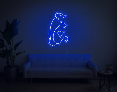 Dog And Cat V2 LED Neon Sign