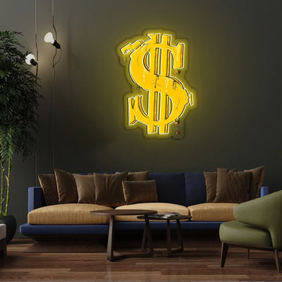 Dollar sign graffti Neon Sign x Acrylic Artwork