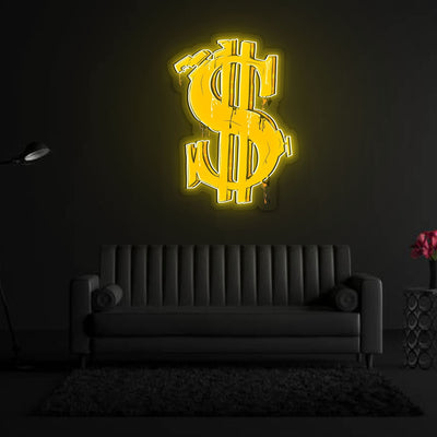 Dollar sign graffti Neon Sign x Acrylic Artwork