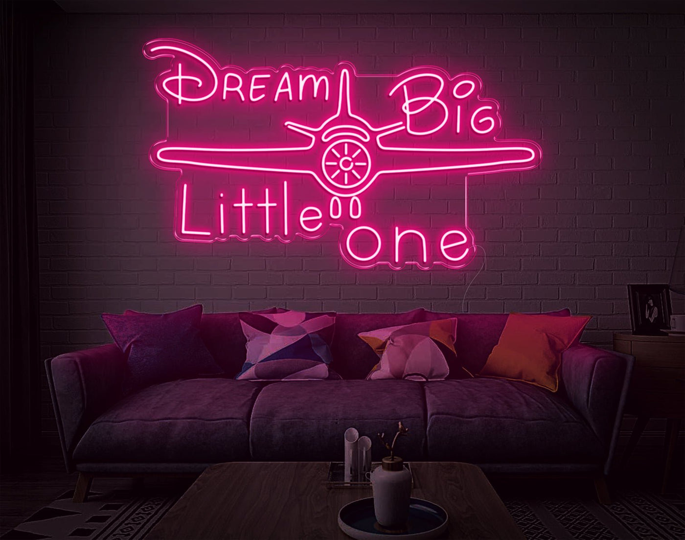 Dream Big Little One LED Neon Sign - 24inch x 42inchHot Pink