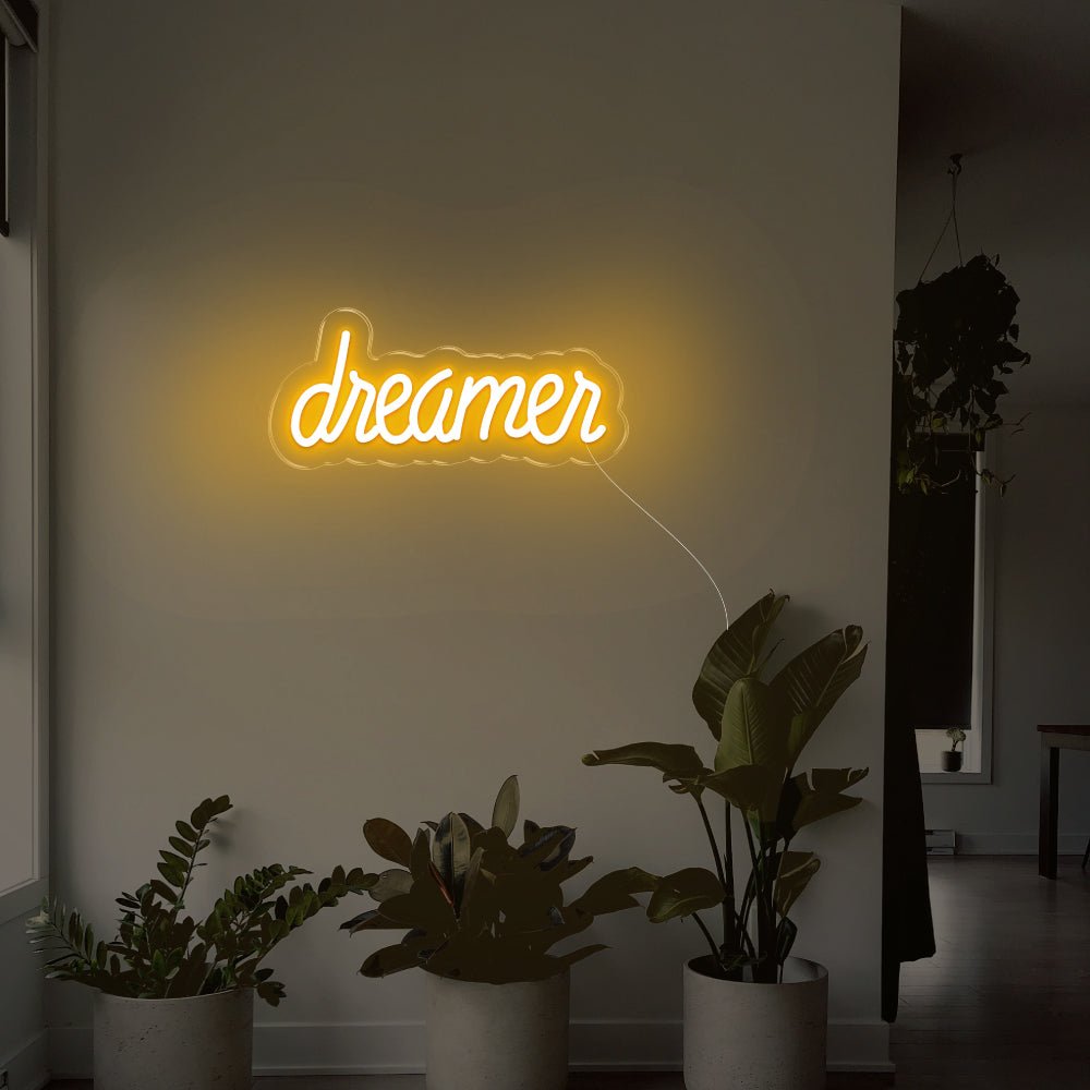 Dreamer LED Neon Sign - 14inch x 6inchDark Orange