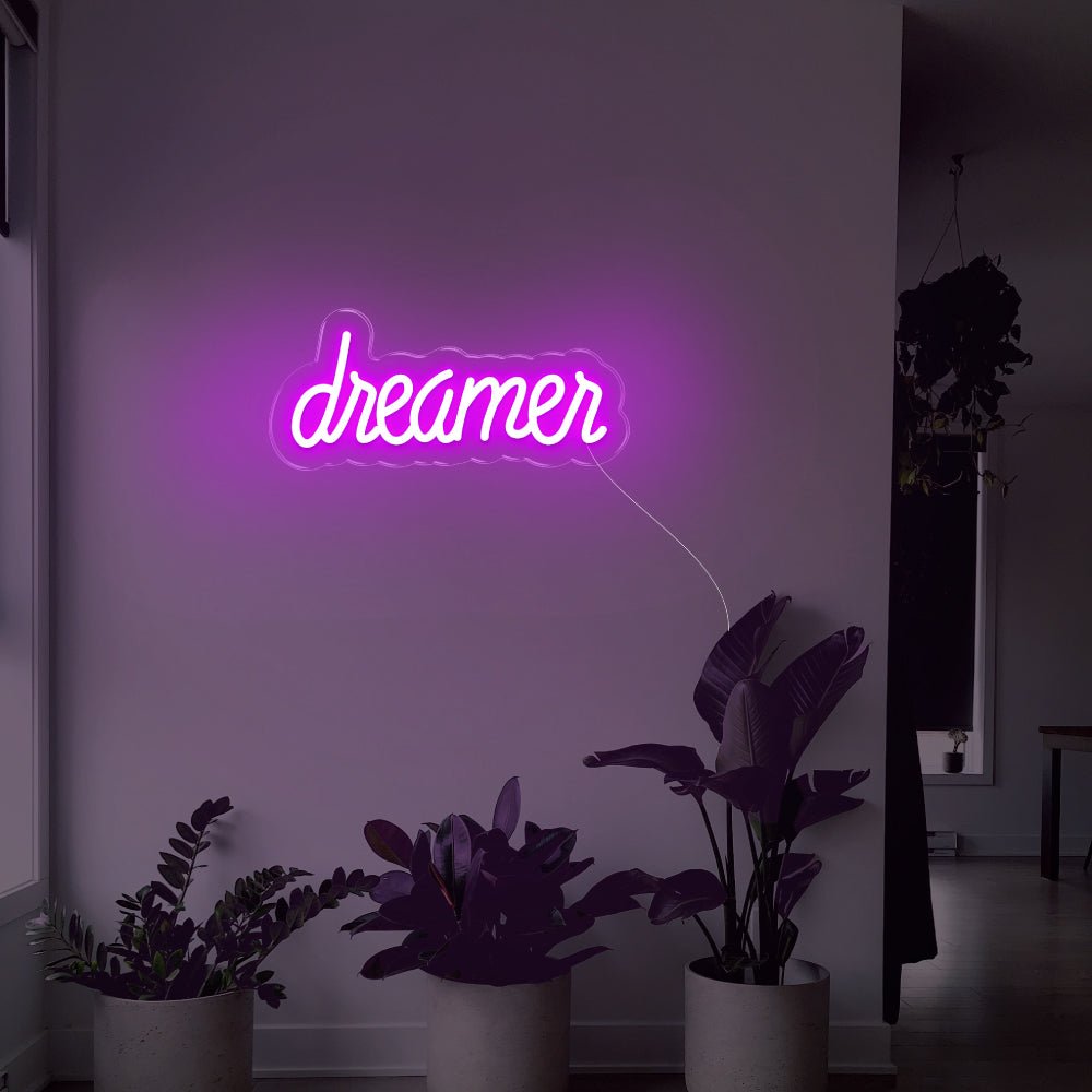 Dreamer LED Neon Sign - 14inch x 6inchLight Pink