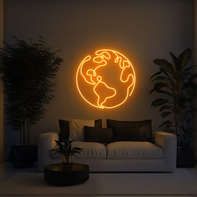 Earth Aesthetic LED Neon Sign - 30 InchGolden Yellow