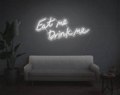 Eat Me Drink Me LED Neon Sign - 15inch x 34inchHot Pink