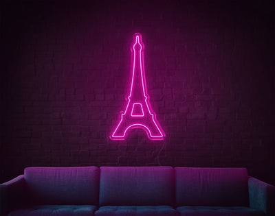 Eiffel Tower LED Neon Sign - 32inch x 17inchHot Pink