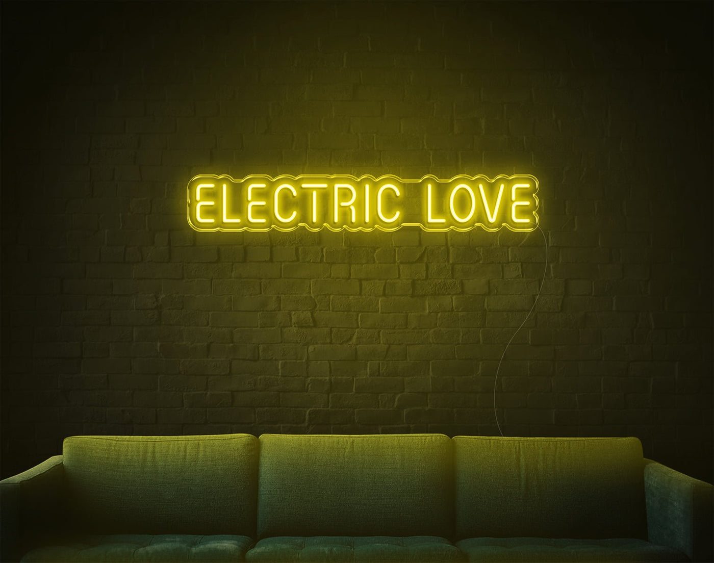 Electric Love LED Neon Sign - 5inch x 31inchYellow