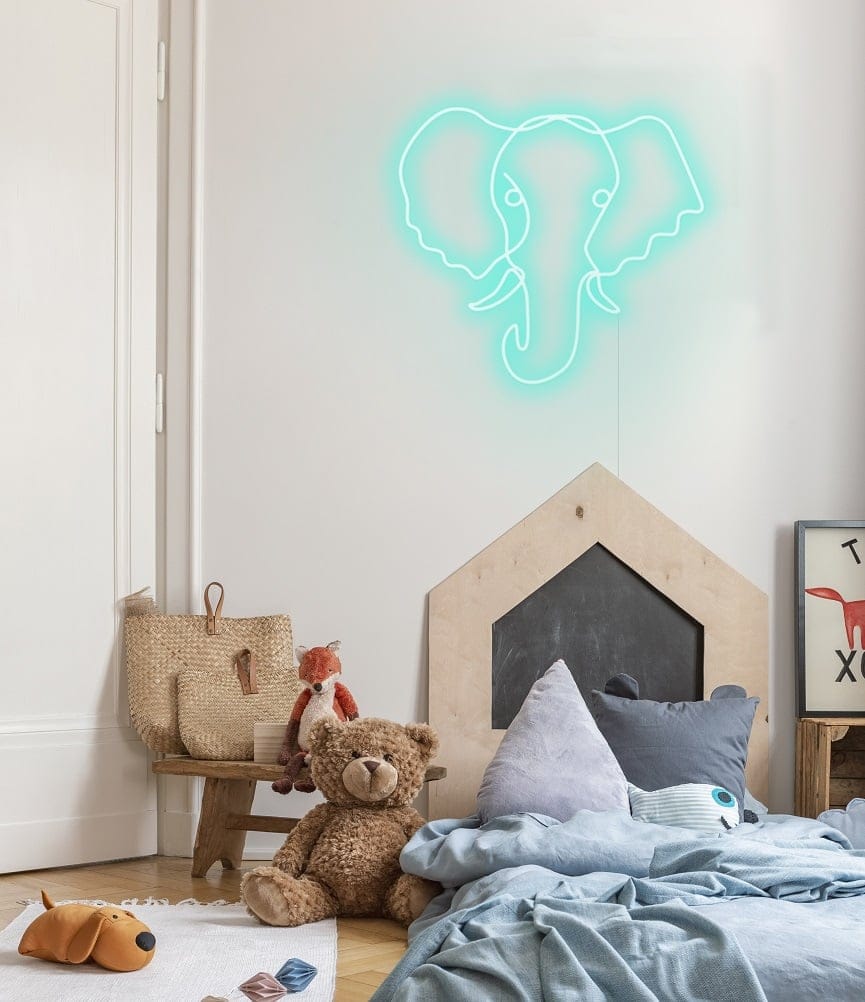 Elephant Neon Sign - White