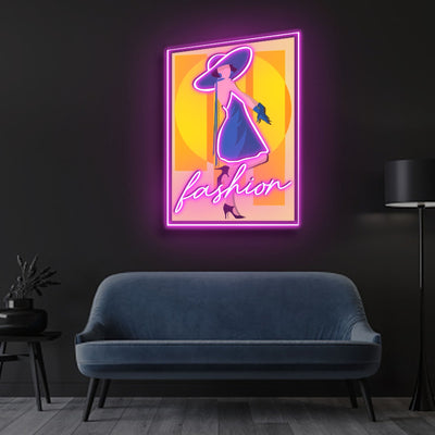 "Fashionista" Neon x Acrylic Artwork - 2ft x 1.4ftLED Neon x Acrylic Print