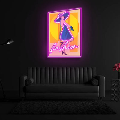 "Fashionista" Neon x Acrylic Artwork - 2ft x 1.4ftLED Neon x Acrylic Print