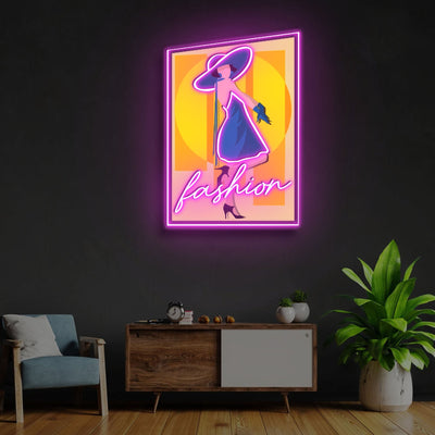 "Fashionista" Neon x Acrylic Artwork - 2ft x 1.4ftLED Neon x Acrylic Print