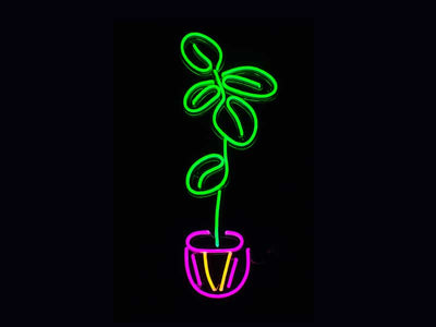 Fiddle Leaf Fig Plant Neon Sign -