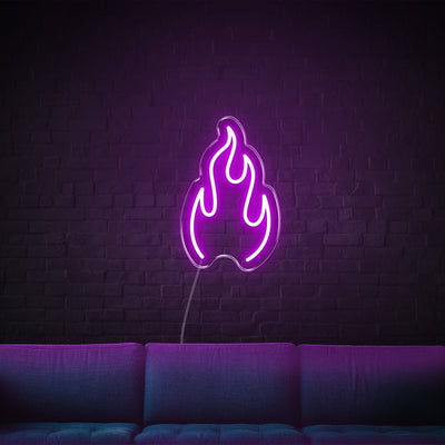 Fire LED Neon Sign - 10inch x 15inchPurple